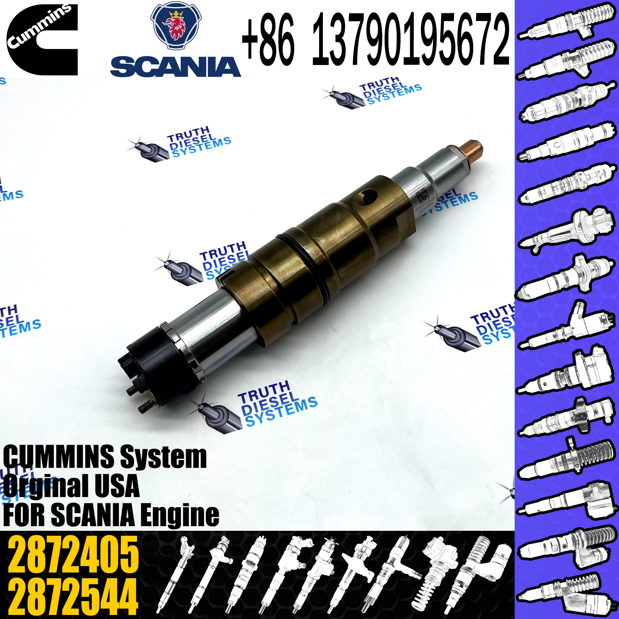 Fuel Injector Assembly 2872544 2086663 2057401 2872405 203183 Common Rail Injector