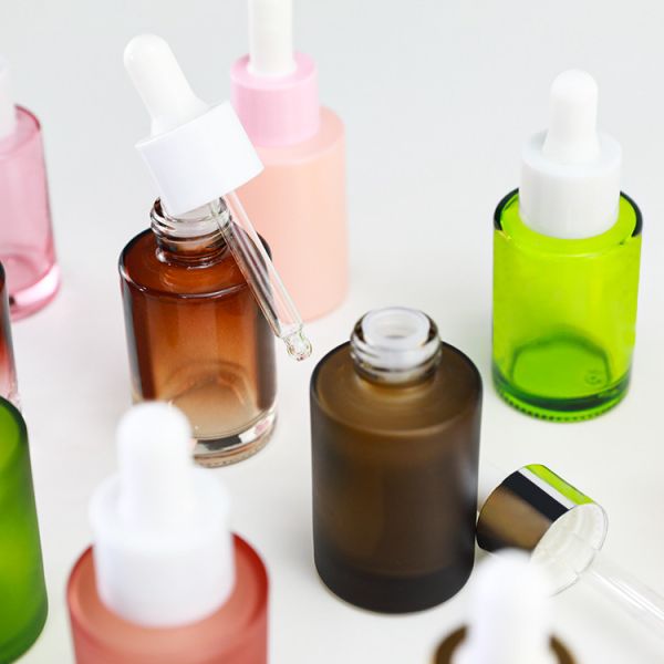 Frosted Glass Serum Essential Oil Dropper Bottles 30ml For Face Cream Packaging