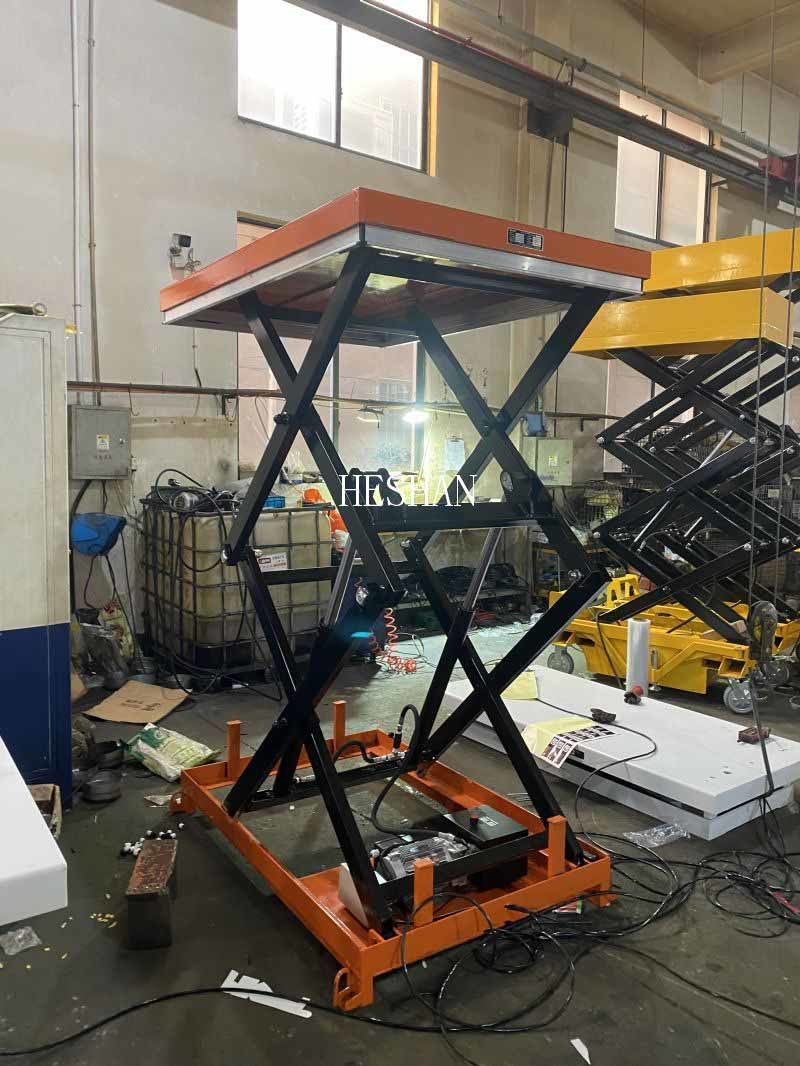 3m Stationary Three Scissors Hydraulic Lift Tables 4000kg Table Lift Mechanism