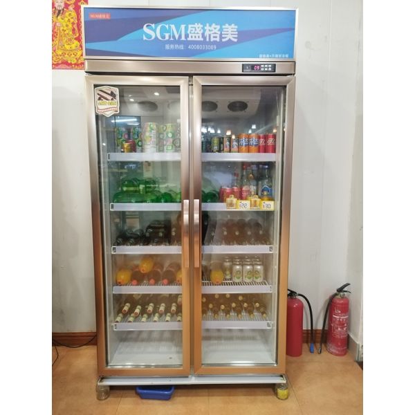 Supermarket Split Fridge Freezer Refrigerator Two Doors Adjustable Shelves