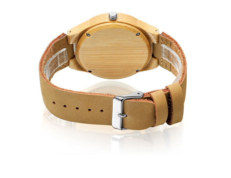 New Style Diy Canvas Wooden Quartz Watch With Genuine Leather Strap