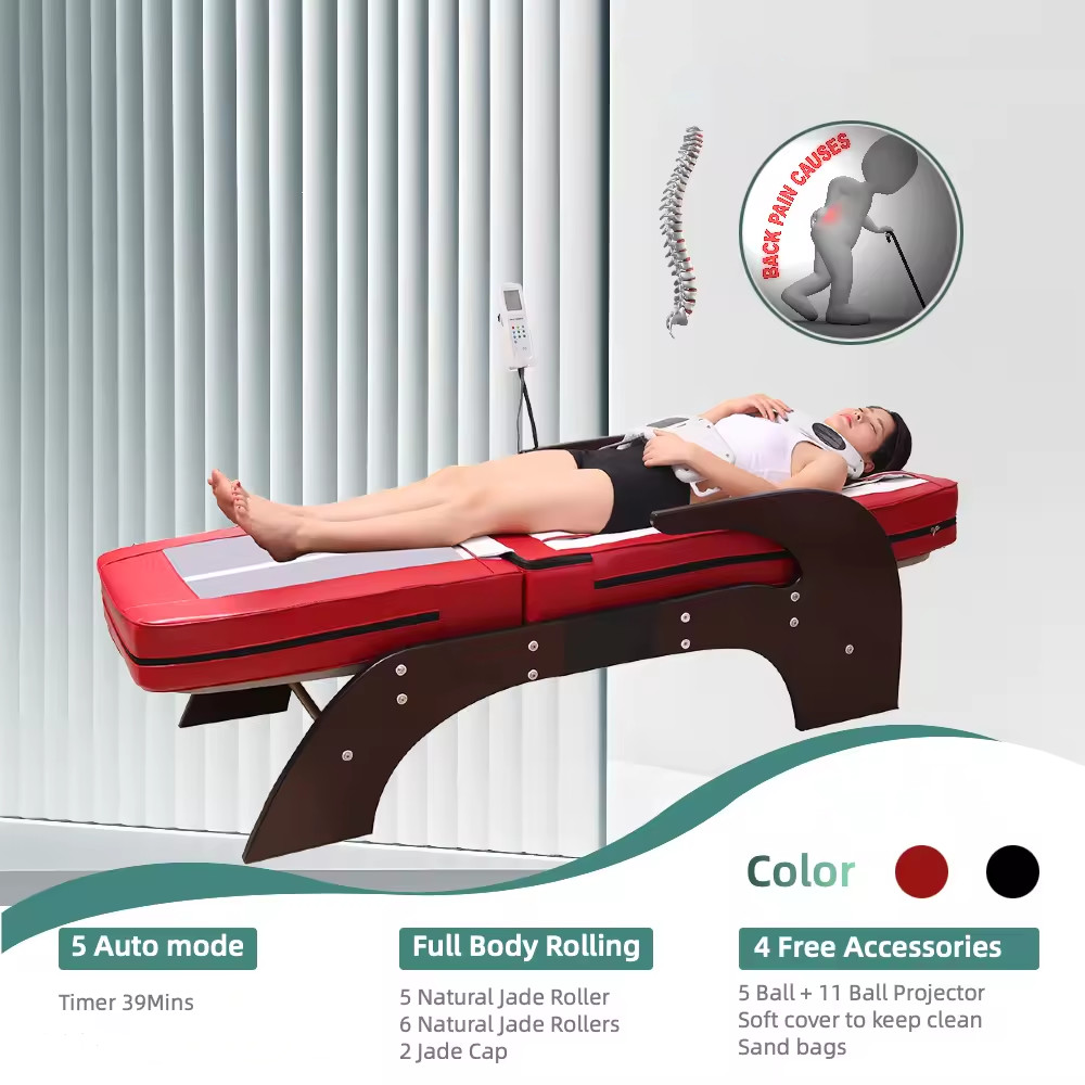 Nugar Best N4 Bed Electric Korea Japan Thai Cheap Price Modern Full Back Whole Body Thermal Jade Roller Massage Table Be