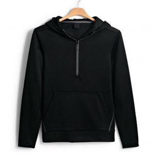 China Fashion high quality solid color kangaroo pockets cotton casual 3/4 zip front xxxxl hoodies woman on sale