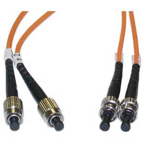 ST to ST Duplex Fiber Optic Patch Cord 62.5 / 125 Multimode with 3.0mm PVC Jacket