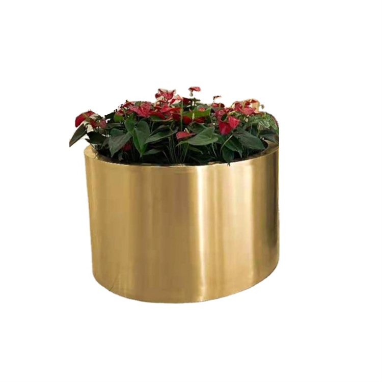 Kinds of gold flower pot planters metal round flower pot