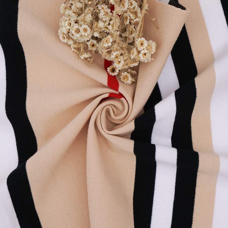 Easy-To-Maintain And Wrinkle-Resistant Striped Knit Fabric For Busy Lifestyles