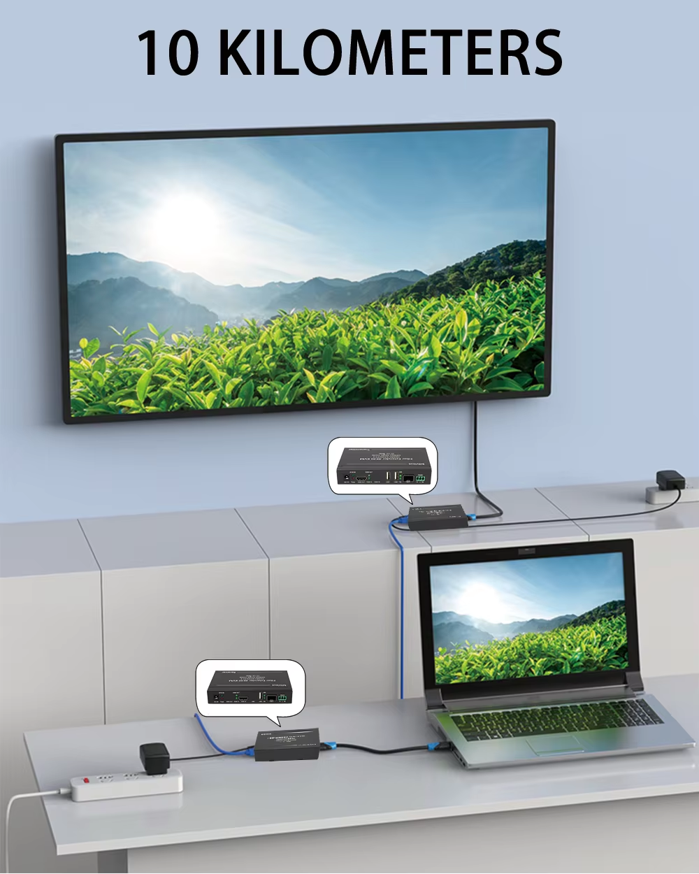 4K30 HDMI Fiber Optic Extender 10KM Zero Latency Fibre Extender Command and Control Center KVM Over Fiber Extender