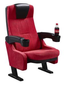 Quality Cup Holder Luxury Cinema Theater Chairs With Flame Retardant Fabric for sale