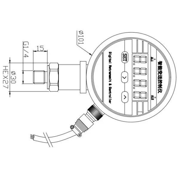 Industrial Electronic Pressure Switch 4-20mA with Digital Controller Can Be Adjustable Level Switch