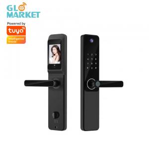 China Tuya APP Remote Control Smart Door Lock Indoor HD Screen Wide Angle Camera With Doorbell on sale