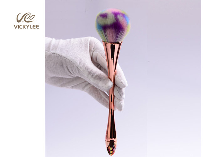 Silky Artificial Fiber colored 6.1 inch Facial Makeup Brushes