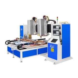 Quality Hwashi CNC Seven 7axis Double Heads Sheet Metal Spot Weldinq Machine, Automatic Sheet Metalwelder for Squatrack for sale