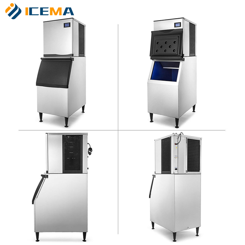 300kg/24h Output Cube Ice Maker Stainless Steel Suitable for Alcoholic Beverages