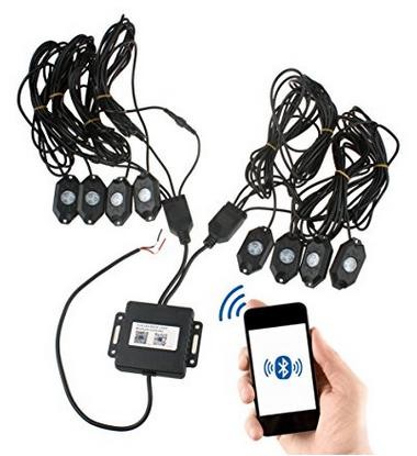 9 - 32V DC IP68 Jeep Off Road Rock Lights Changed RGB Bluetooth Control
