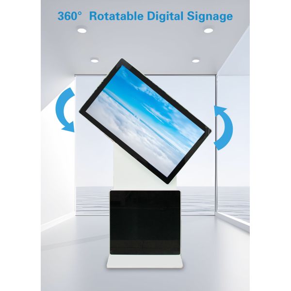Rotating Touch Screen Terminals Floor Standing Interactive Kiosk Wifi Digital Signage