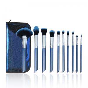 China Luxury Cosmetic Brush Set High Performing Fancy Pearly Blue Color on sale