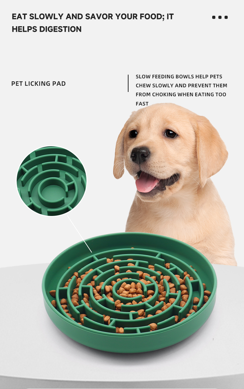 Silicone Dog Slow Feeder Food Grade Purple Green Slow Eating Dog Bowl