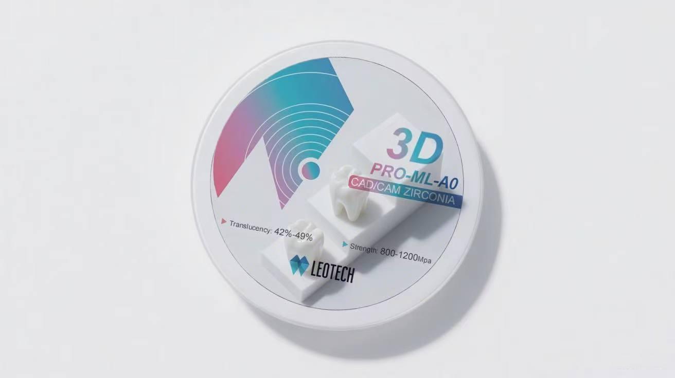 Dental Zirconia Disc 3D-Pro-ML-A0 800-1200MPa Strength & 5.0-6.5 MPa·m¹/² Toughness