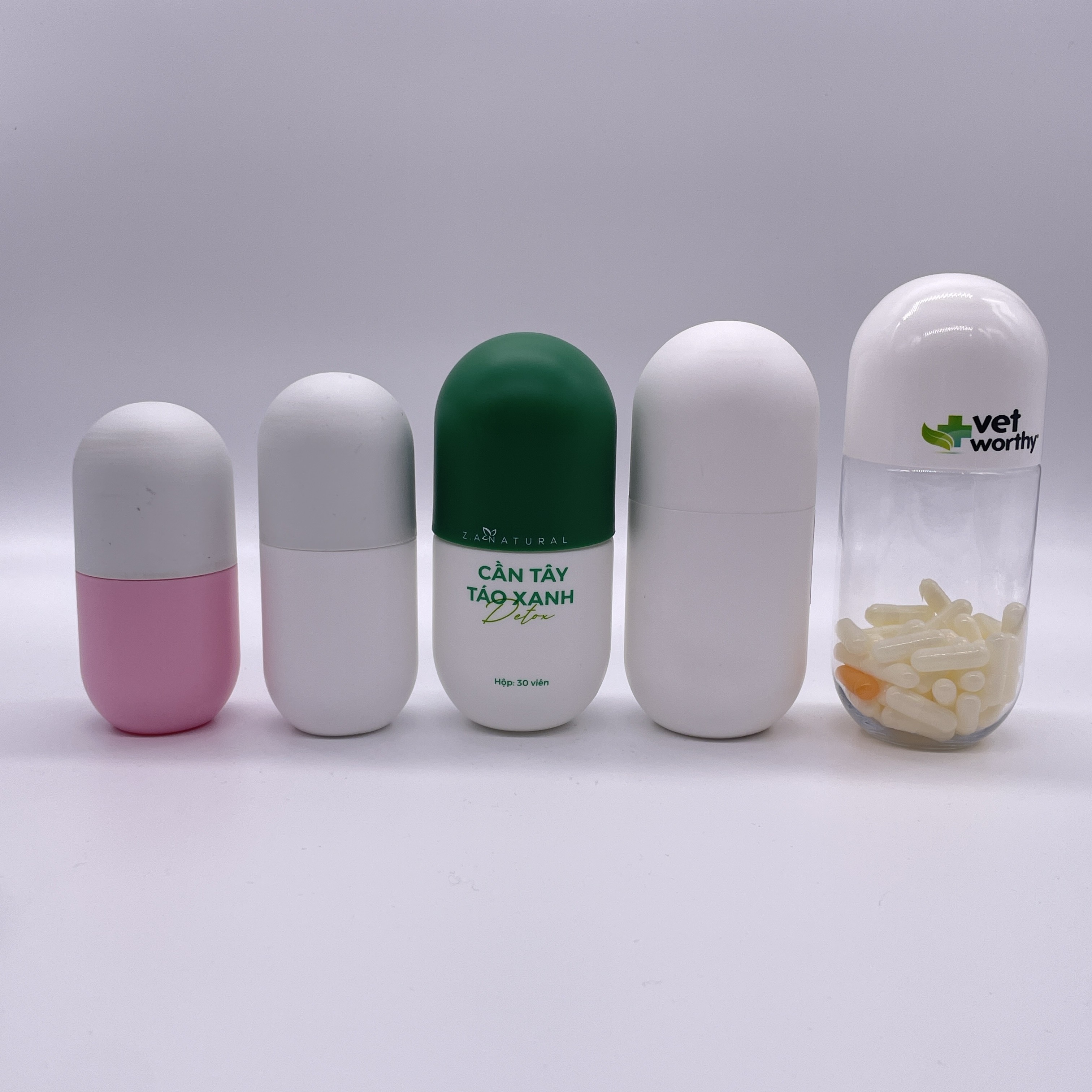 120ml/130ml/180ml/200ml/250ml HDPE Plastic Capsule Shaped Bottle for Vitamin Supplement Pill