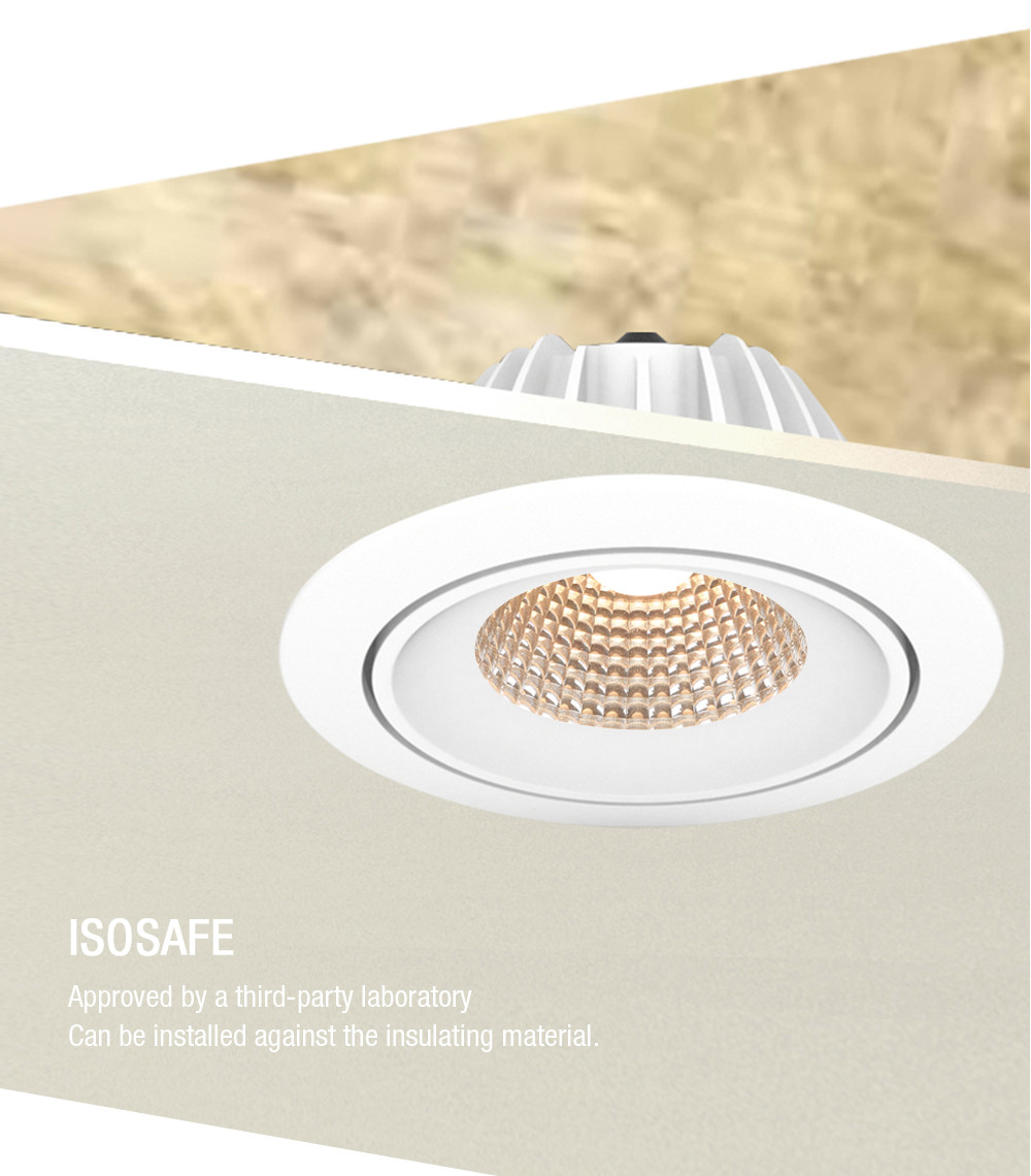 95Ra Flicker Free Recessed Adjustable Downlight , Anti Glare LED Dimmable Down Lights