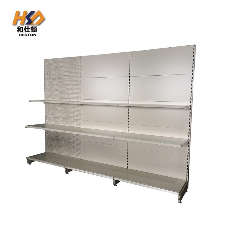 Durable Heavy Duty Double Sides Gondola Supermarket Display Shelf