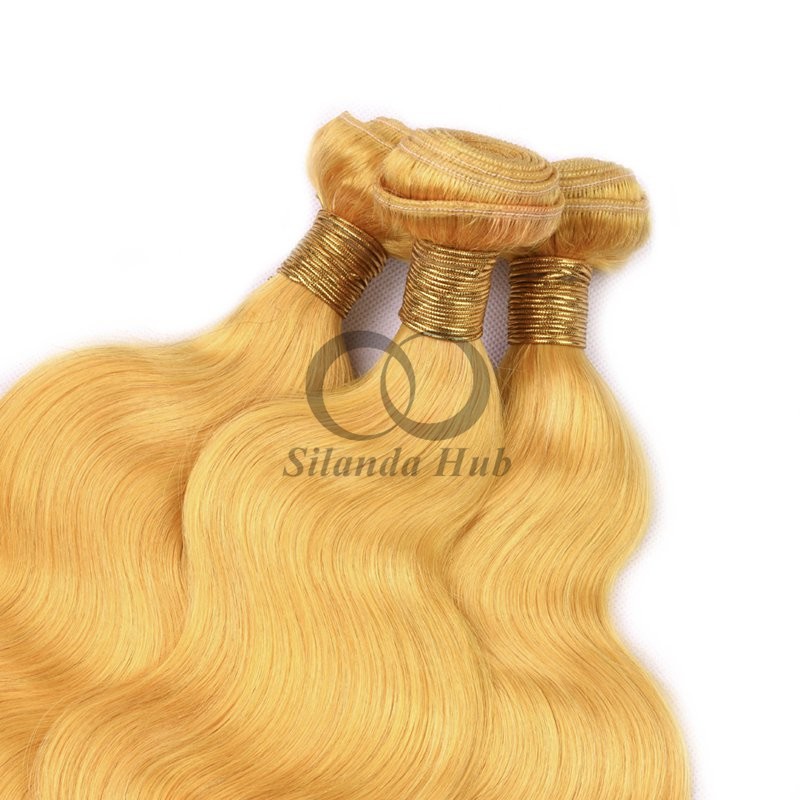 Yellow Body Wave Remy Human Hair Bundles Sew In Weave Bundles Brazilian Bundle Deals