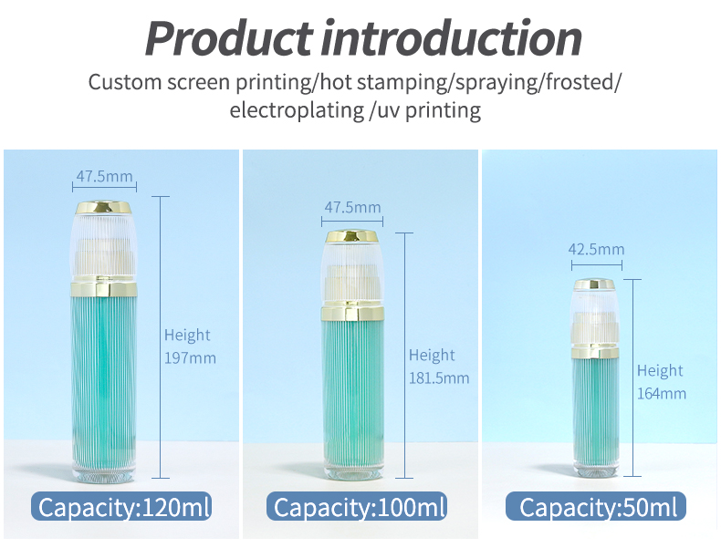 Customized Acrylic Bottles 100g Face Cream Jars Cosmetic With Screen Printing Logo Acceptable