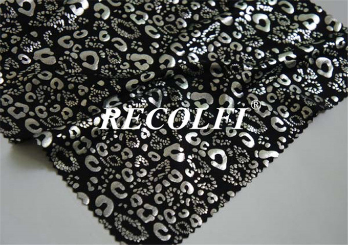 Silver Leopard Lycra Spandex Gym Leggings Repreve Fiber Weft Knitted Plain Dye