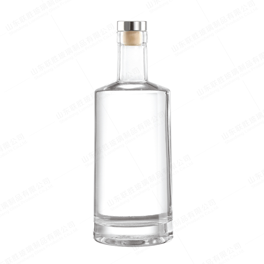 ODM 500ml 700ml 750ml Round Liquor Glass Bottle With T Sealing Cork