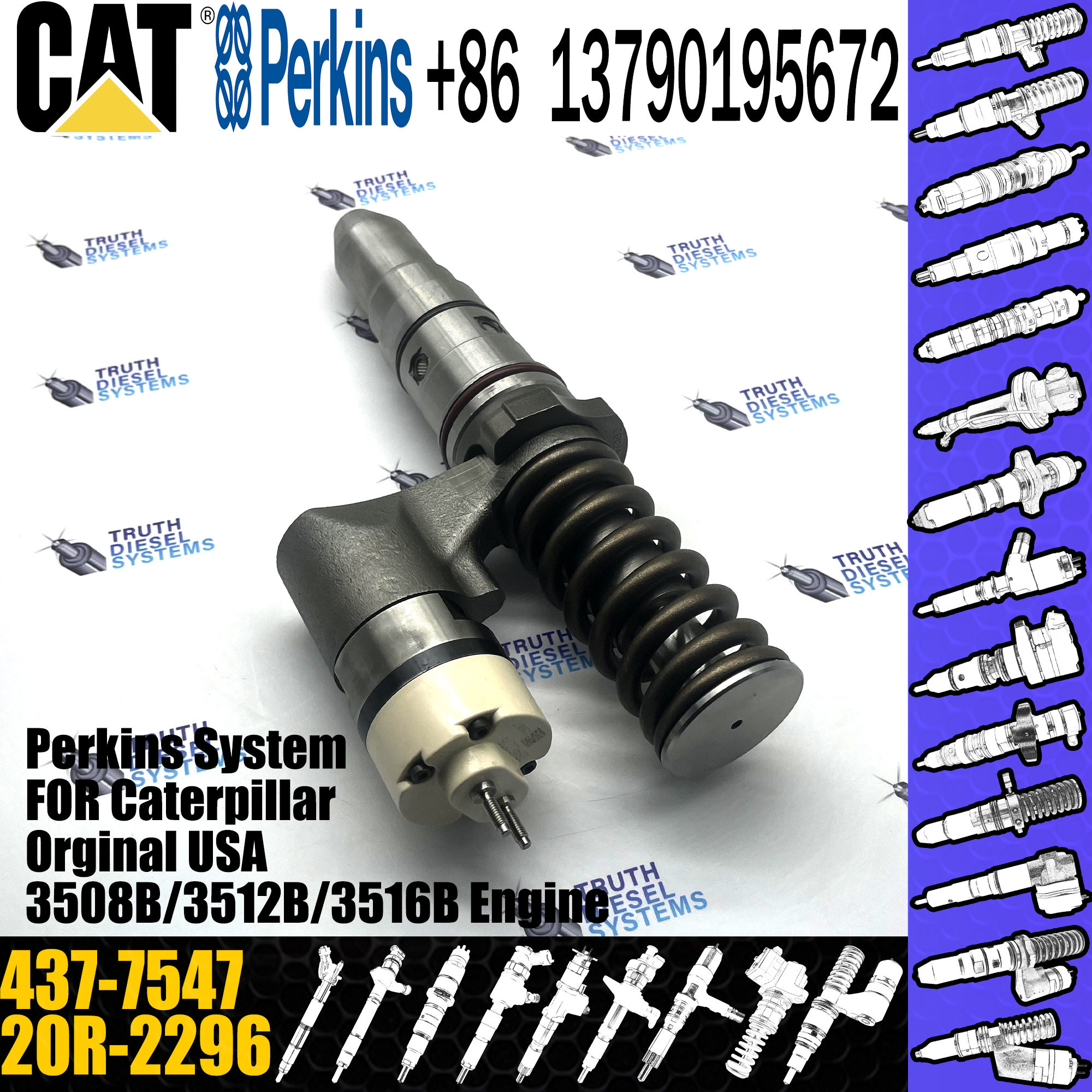 Wholesale Diesel Fuel Injector 437-7547 20R-2296 For Cater-pillar 793C 793D Common Rail