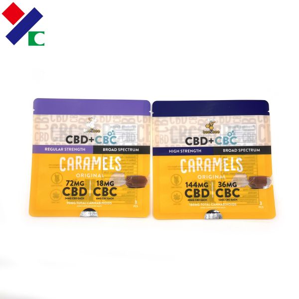 High Barrier 3 Sides Seal Pouch NY LDPE Custom Printed Embossed Food Plastic Bag Tear Notch