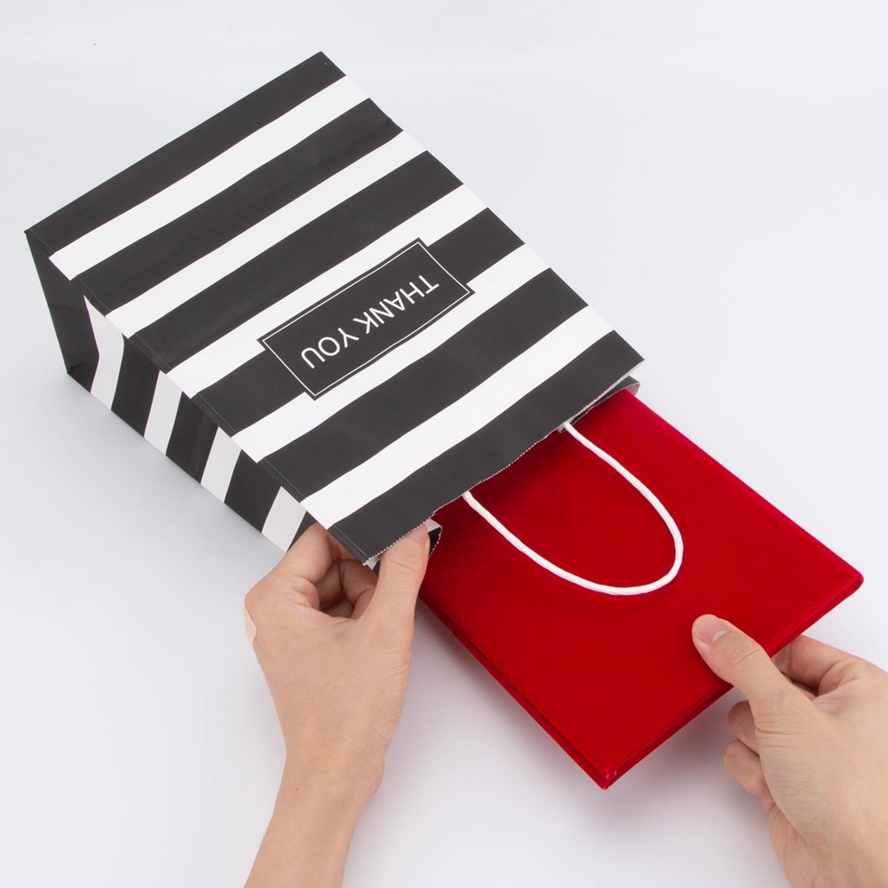 Gravure Printing Handmade Custom Printed Kraft Paper Bags With Handles for Thank You