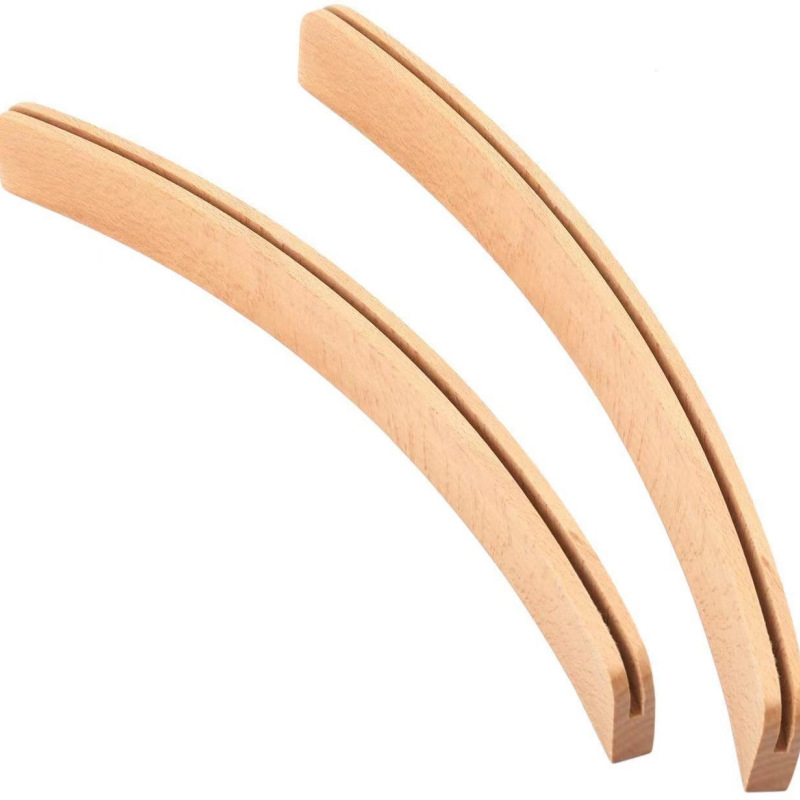 Wood Curved Playing Card Holder Racks Tray Set of 4 for Kids Seniors Adults - 13.4inch with Widen Base Stable Enough for for Bri