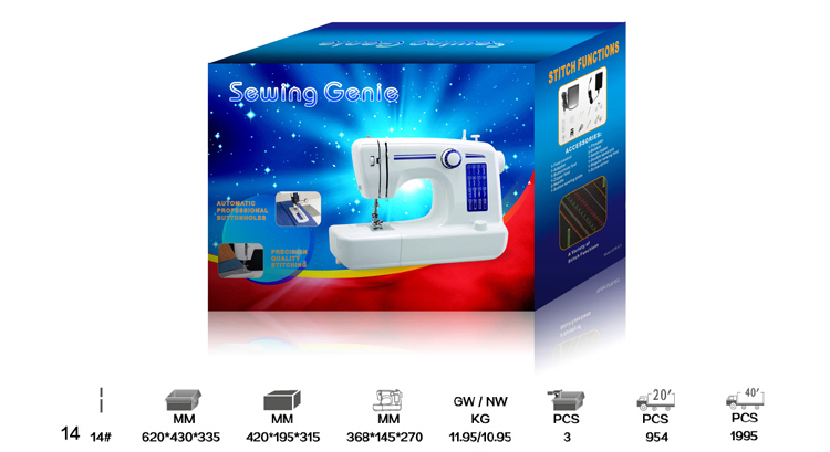 ABS Metal Hand Stitch Flatlock Sock Glove Sewing Machine with 11 -14 Needle