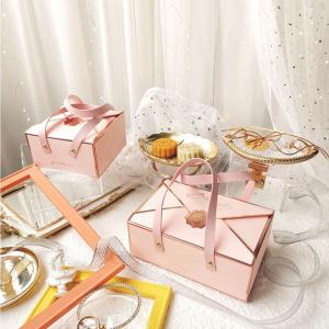 Quality Bronzing Portable Handle Paper Candy Packaging Box For Wedding Party Guest Gifts for sale