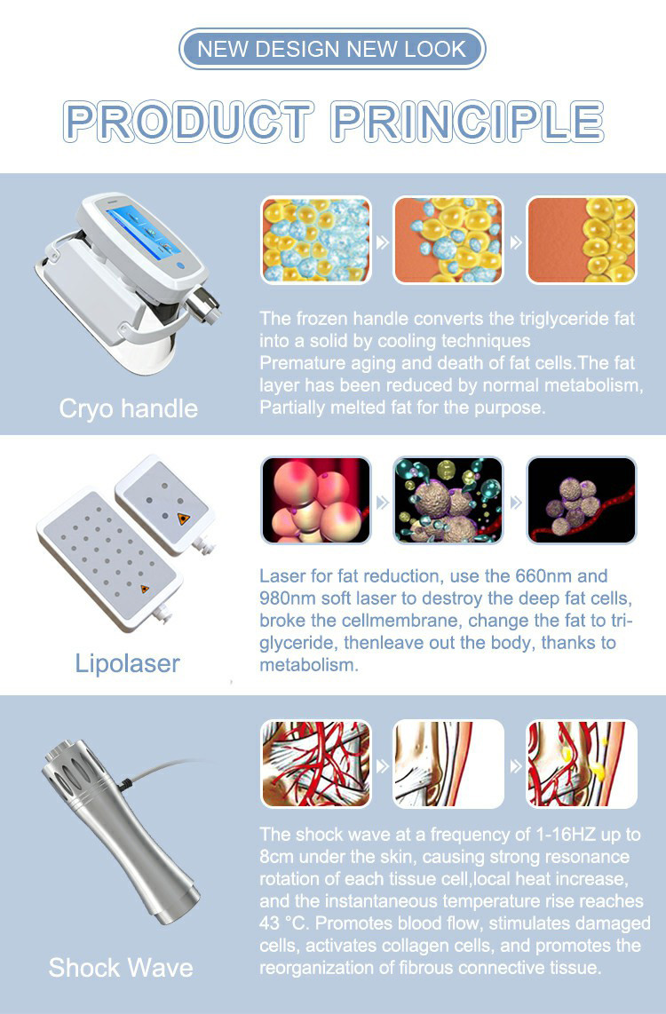 LF-247A multifunction cryo lipolaser cryotherapy slimming weight loss shock wave therapy beauty machine