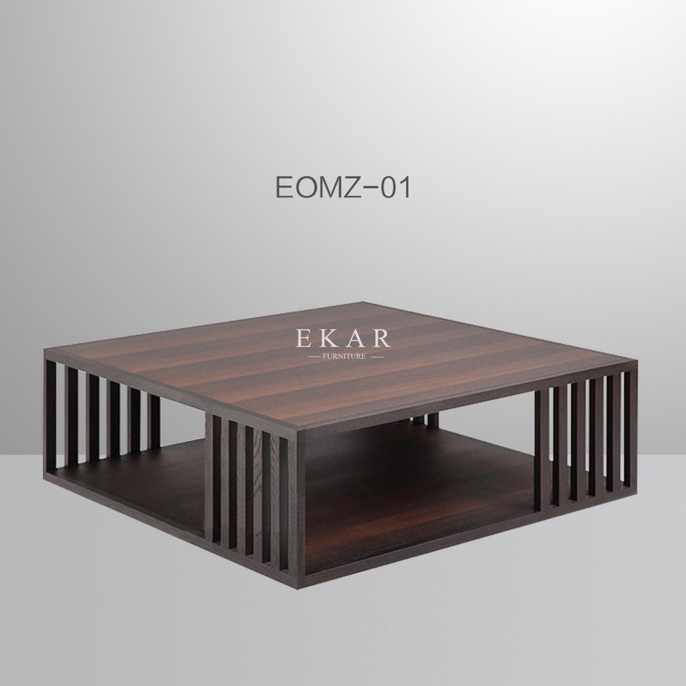 Fashion Designer Storage Rectangle Wood Coffee Table