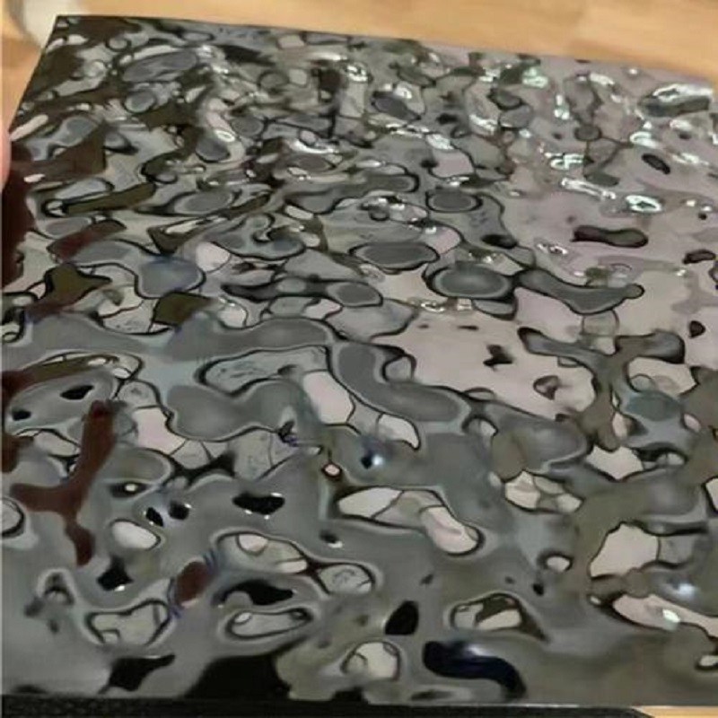 Water Ripple Wall Panel Embossed Stainless Steel Sheet 304 316 Mirror Finishing