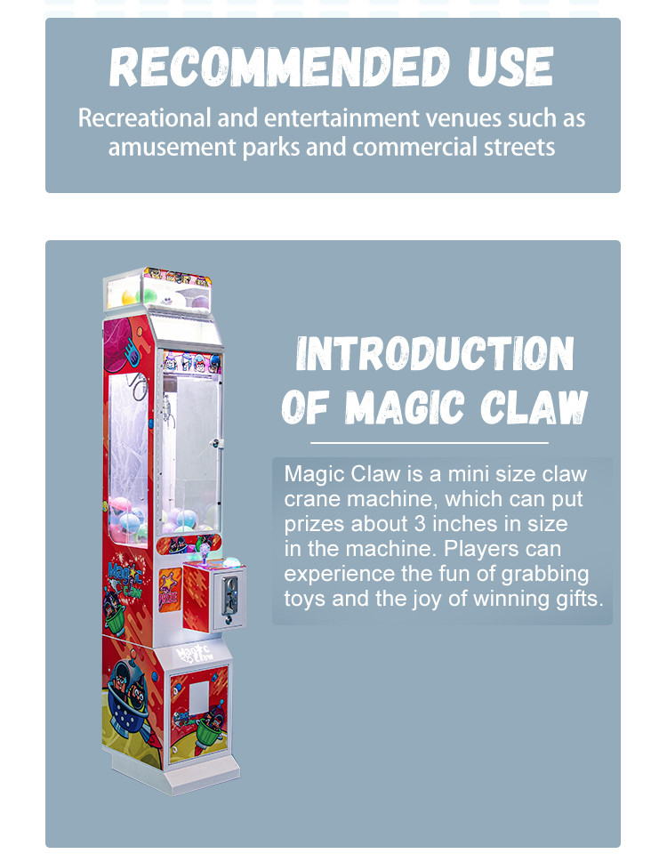 13 Inches Mini Claw Machine Major Prize Coin Operated Arcade Game With Top Locker