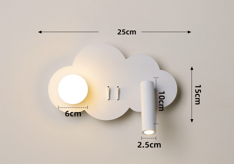 Bedroom bedside reading wall lamp creative full acrylic ball eye protection spotlight modern sofa background wall lamps