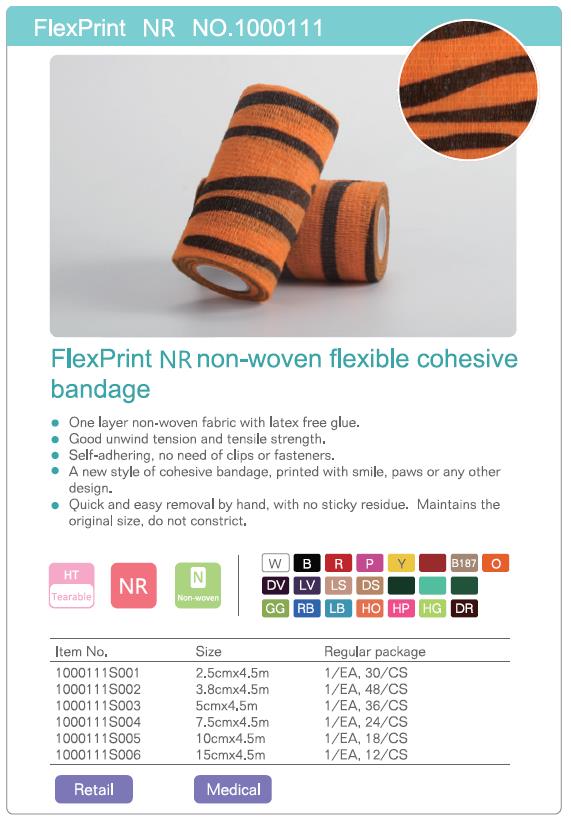CE Non-wowen Medical Self Adhesive Bandage Wrap 4cm for Sports, Hand & Leg Guard
