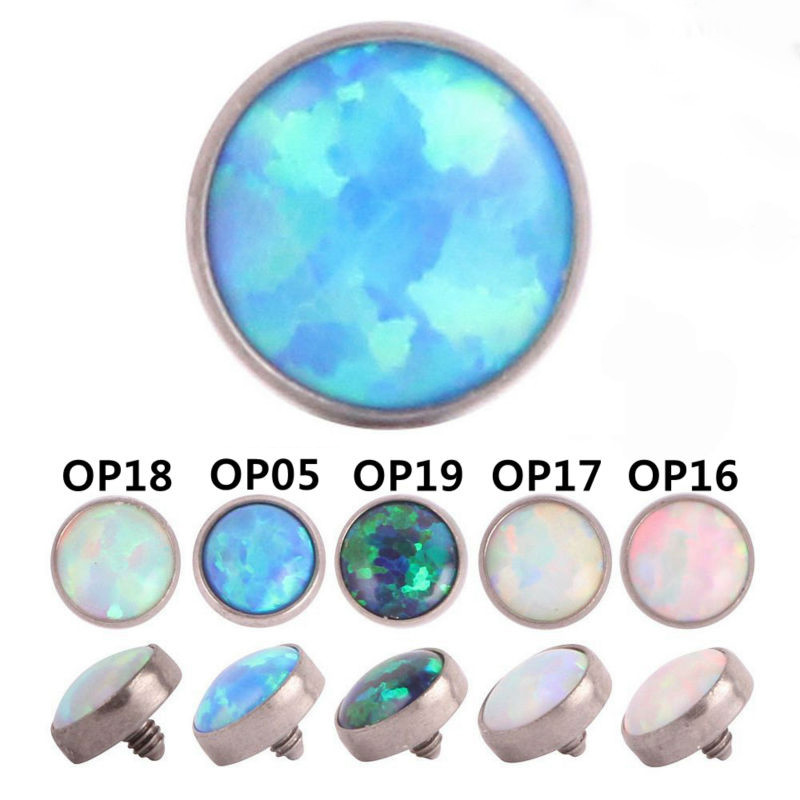 Opal Dermal Top G23 Titanium Piercing Jewelry 3mm 4mm For Wedding