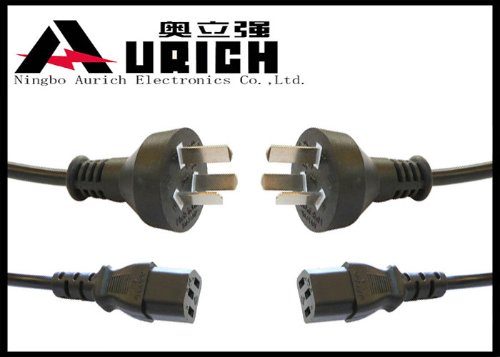 Right Angled Argentina Power Cord 3 Pin Plug To IEC C13 IRAM And UL Certification