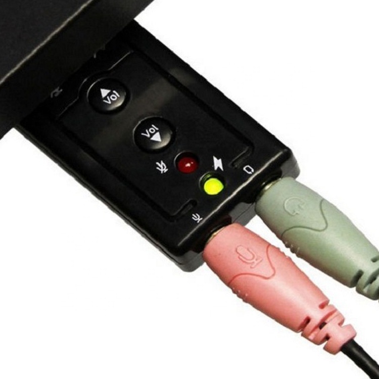 Plug and Play Audio Mic Studio USB External Sound Card Adapter