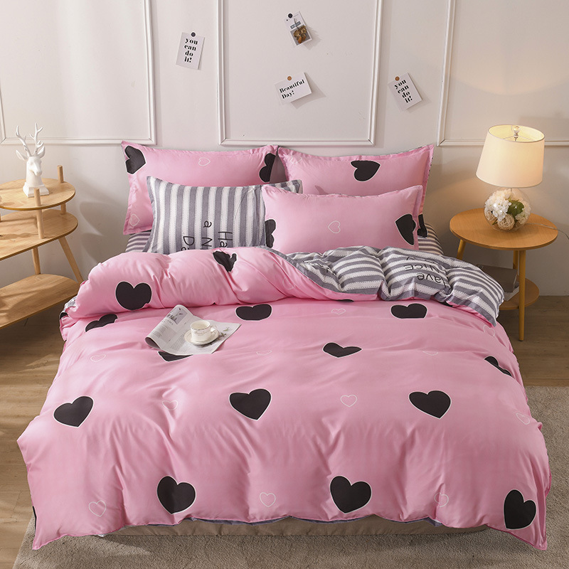 Reactive Printing Luxury 4pcs Bedding Set for Customized Single Double Queen King Size