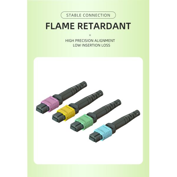 FTTH Mini Housing MPO Connector 5.0mm round boot 12 24 core OM3 connector fibre