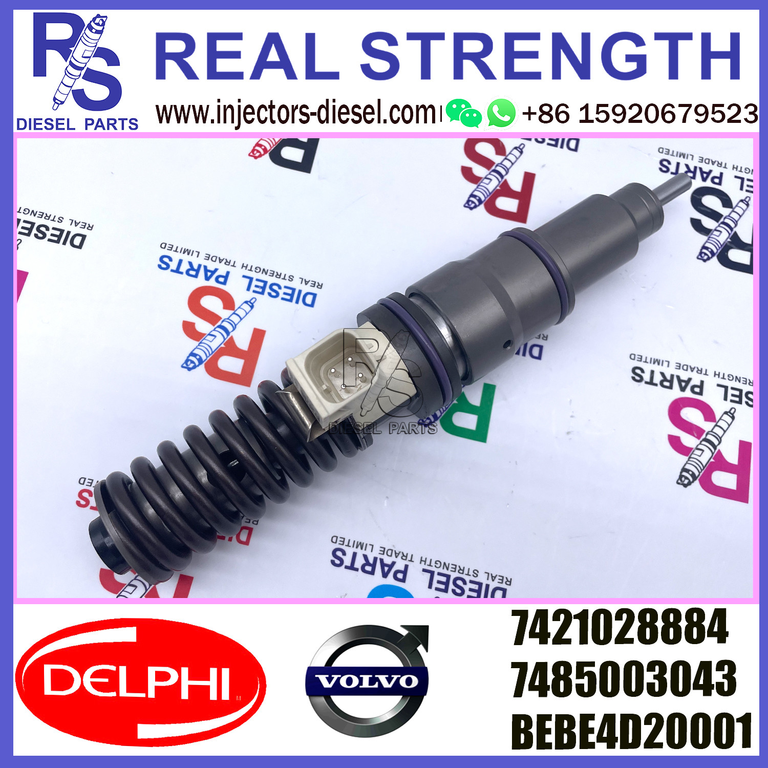 DELPHI 4pin 7485003043 Diesel pump Injector 7485003043 7421028884 BEBE4D20001 E3.18 for V-O-L-V / RENAULT 11LTR EURO3 LO
