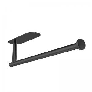 China Kitchen Under Cabinet Stainless Steel Paper Towel Holder Wall Mounted Adhesive Black on sale