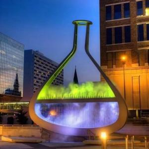 China Large Outdoor Fountain Waterscape Bottle Decorative Metal Sculpture on sale