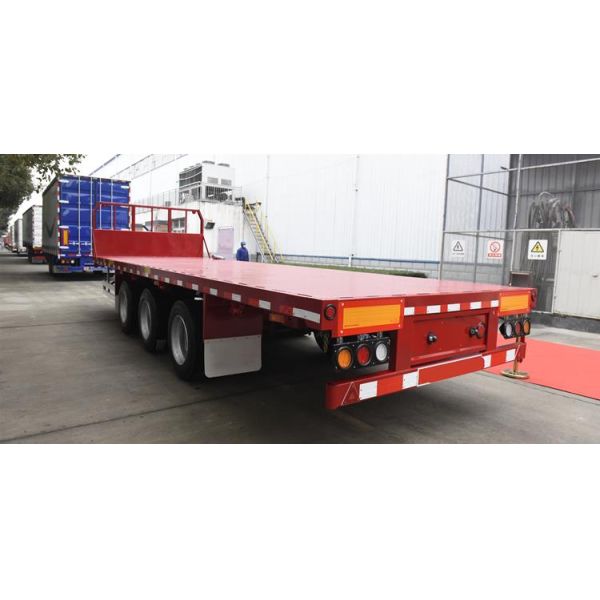 Cargo Container 20 Tons Flatbed 20ft Truck Drawbar Trailers